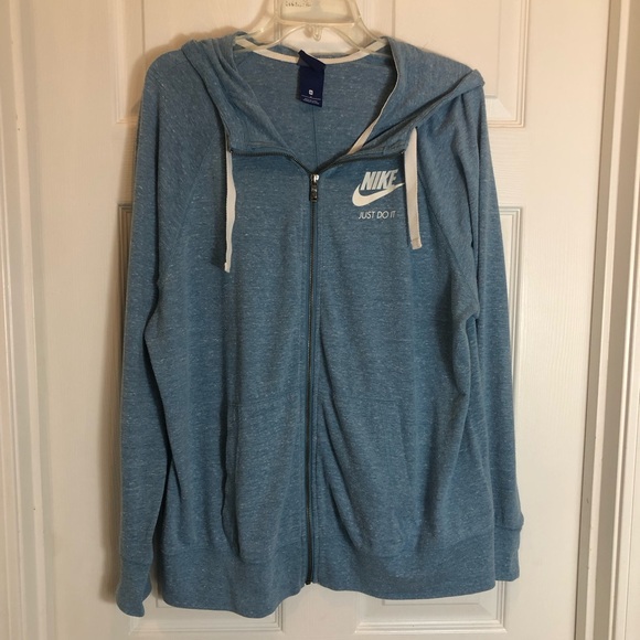 Nike Just Do It Zip Up Front Blue Hoodie  Size 1X - Picture 1 of 10